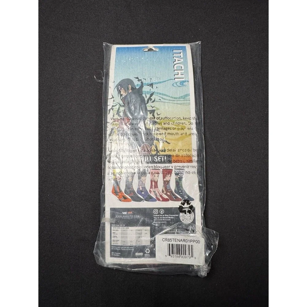 NARUTO Shippuden Itachi Uchina 360 Character Crew Novelty Socks 1 Pair NEW